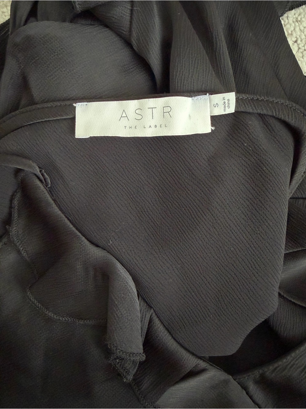 ASTR Black Ruffle Top - Picture 3 of 4